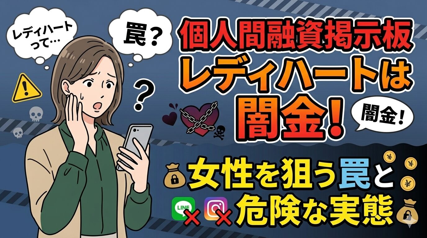 個人間融資掲示板レディハートは闇金！女性を狙う罠と危険な実態