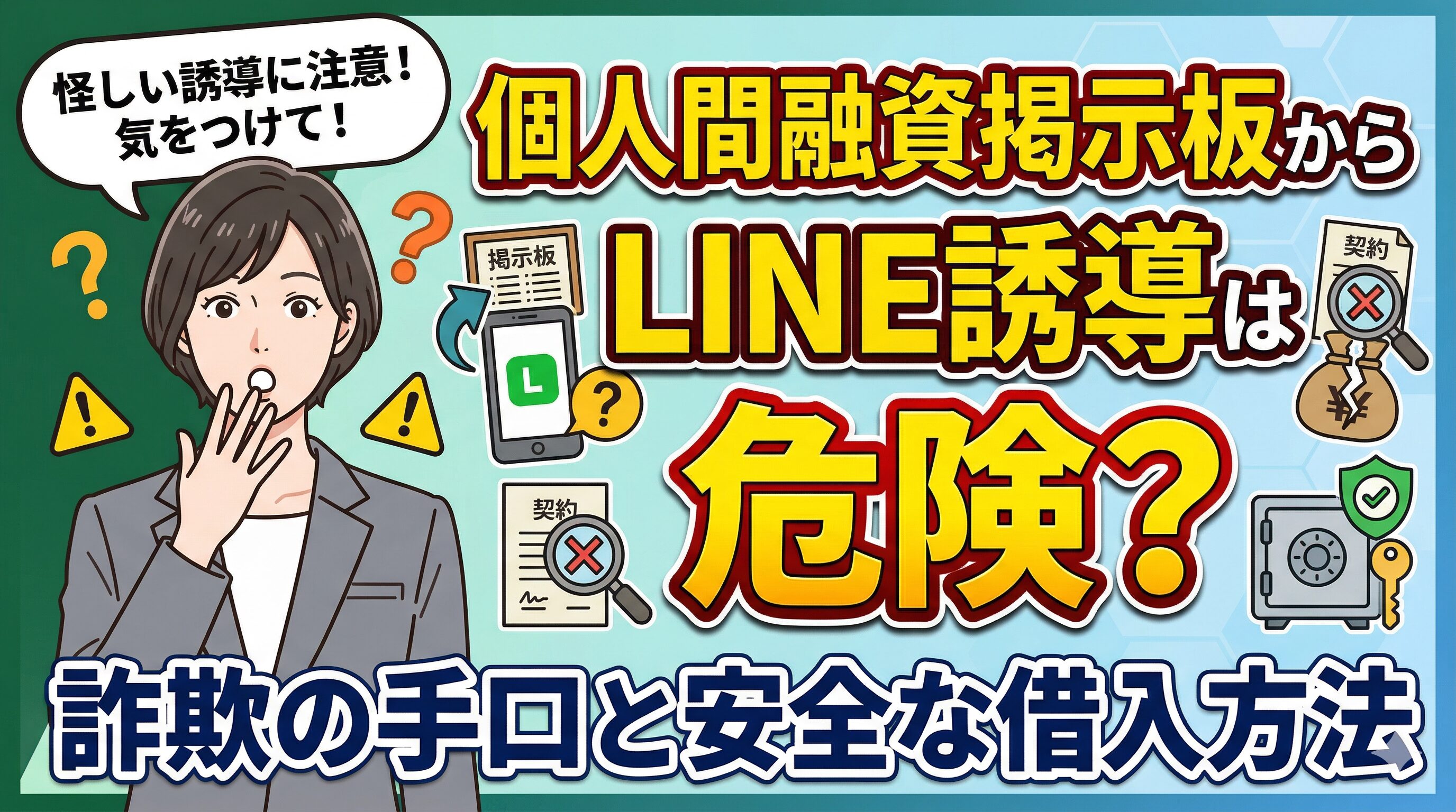 個人間融資掲示板からLINE誘導は危険？詐欺の手口と安全な借入方法