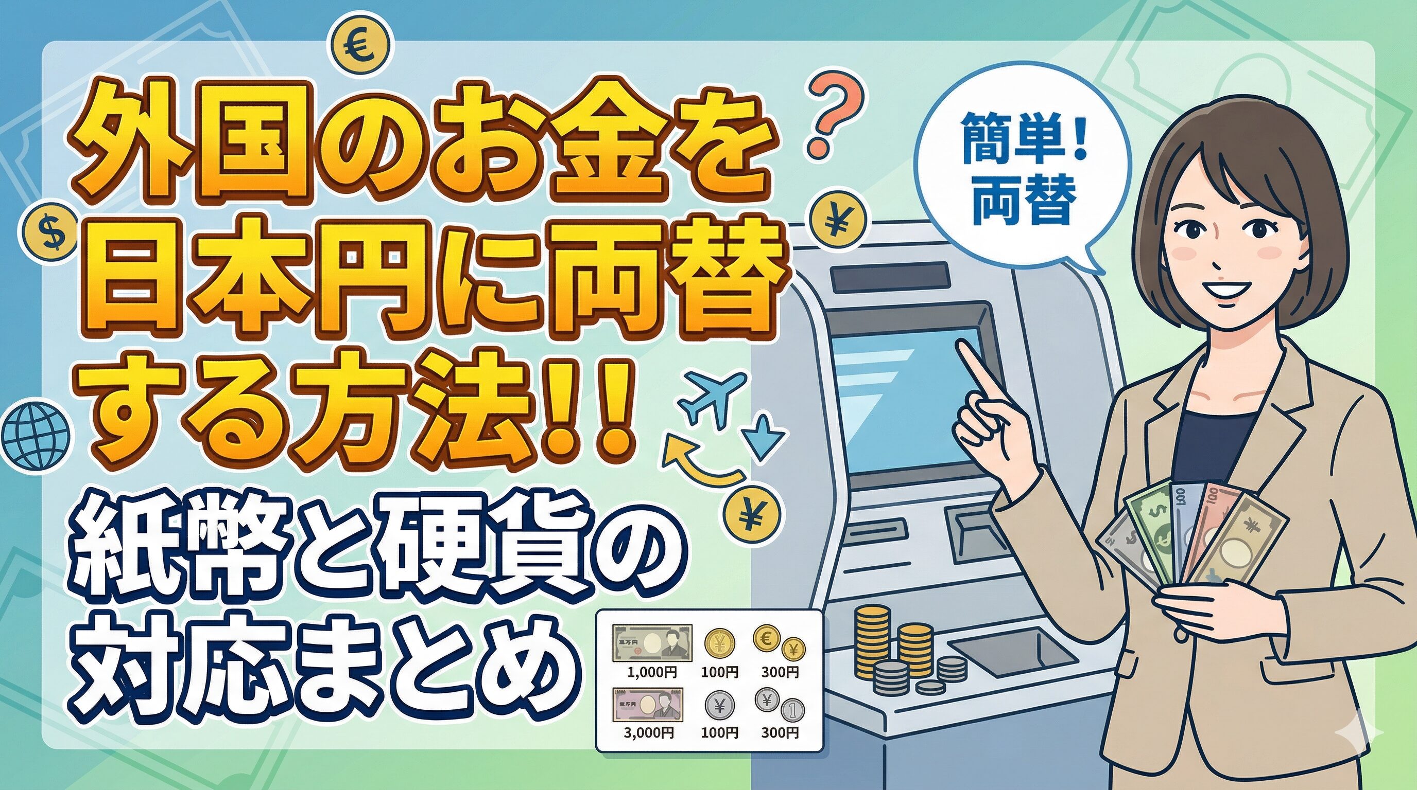 外国のお金を日本円に両替する方法！紙幣と硬貨の対応まとめ