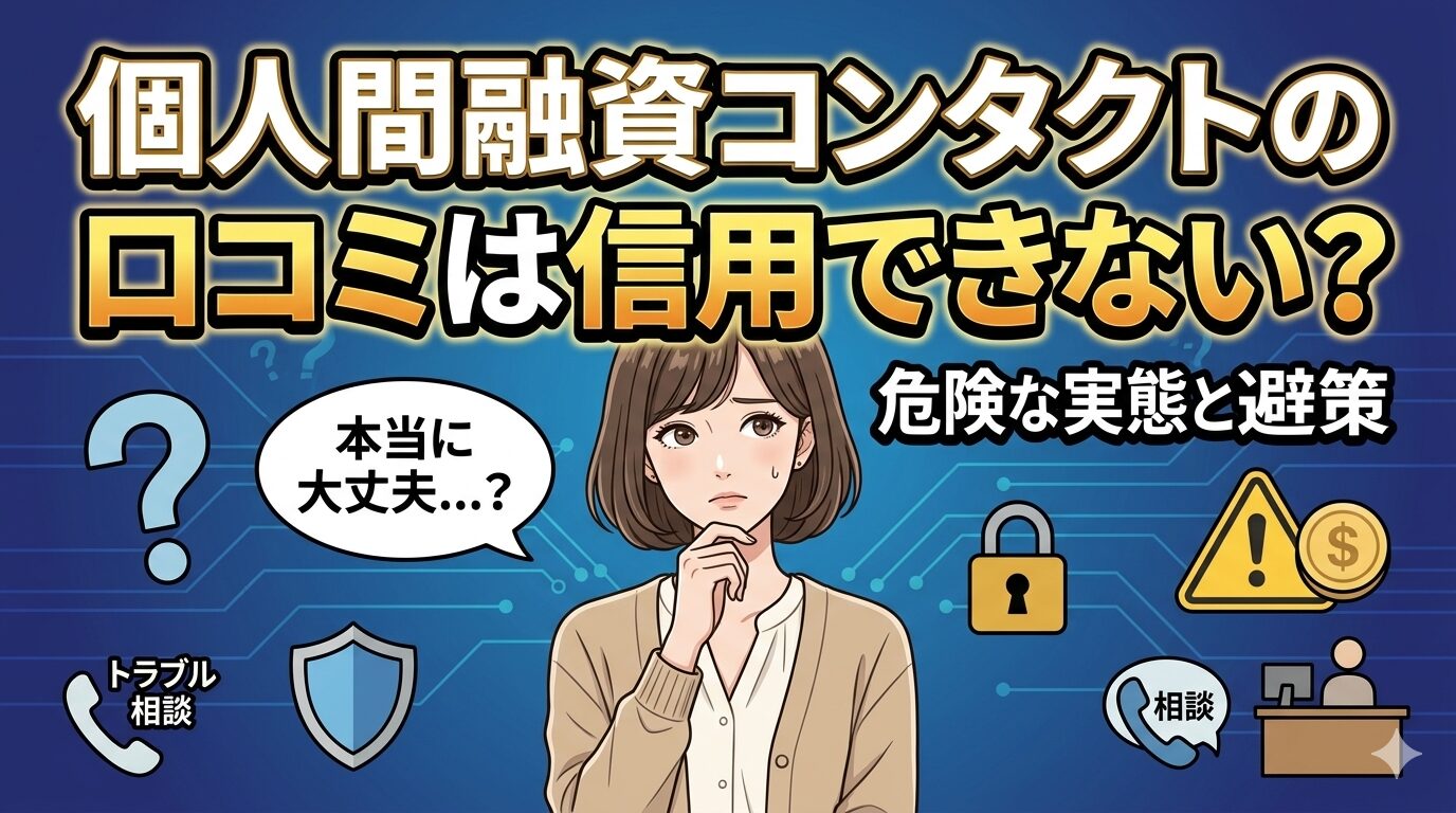 個人間融資コンタクトの口コミは信用できない？危険な実態と回避策