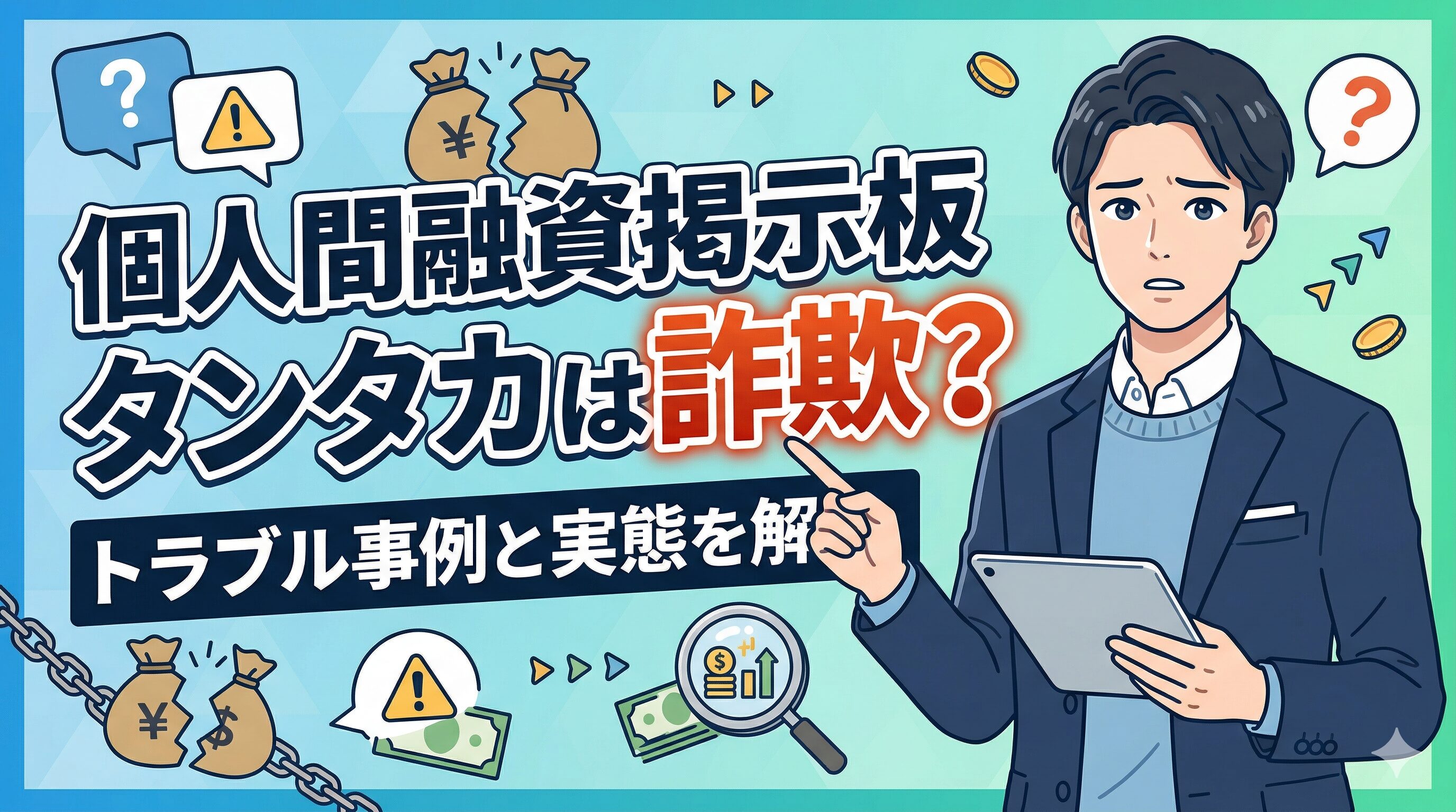 個人間融資掲示板タンタカは詐欺？トラブル事例と実態を解説