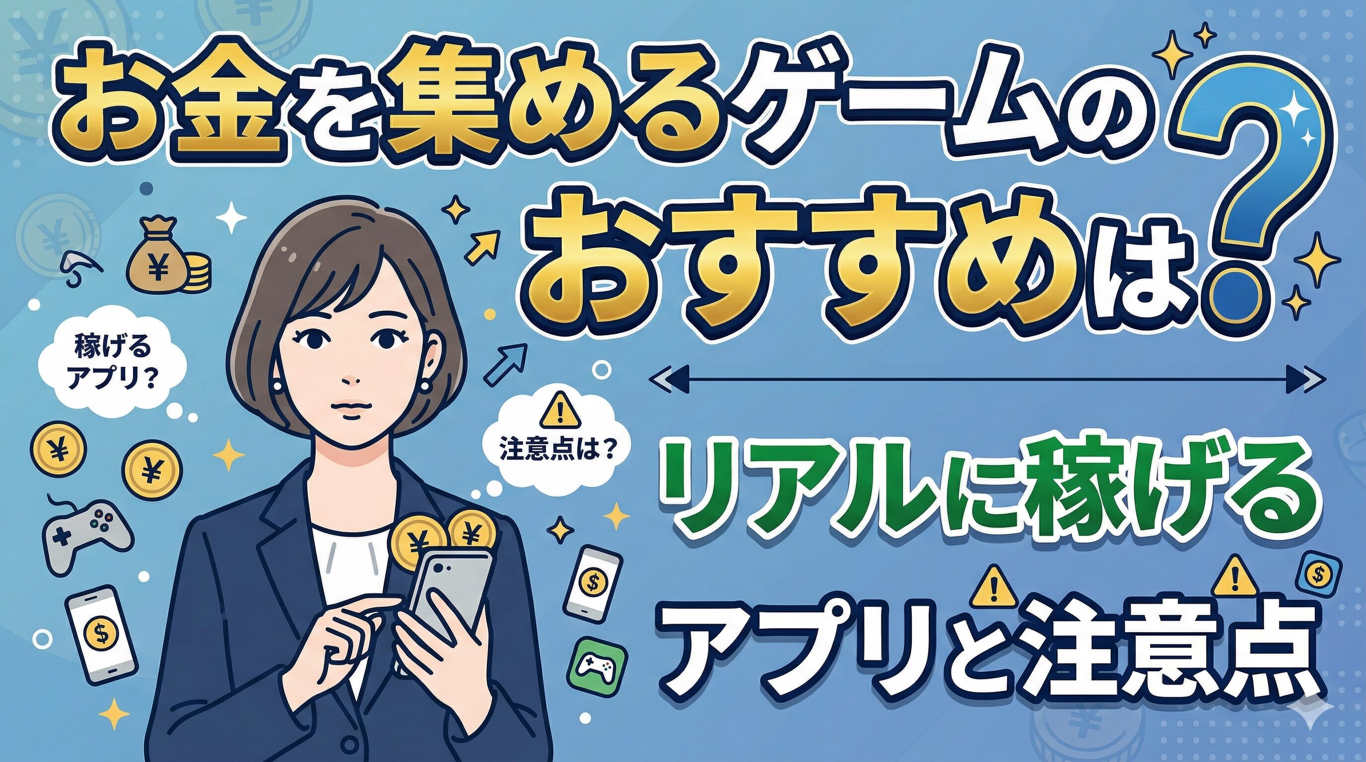 お金を集めるゲームのおすすめは？リアルに稼げるアプリと注意点
