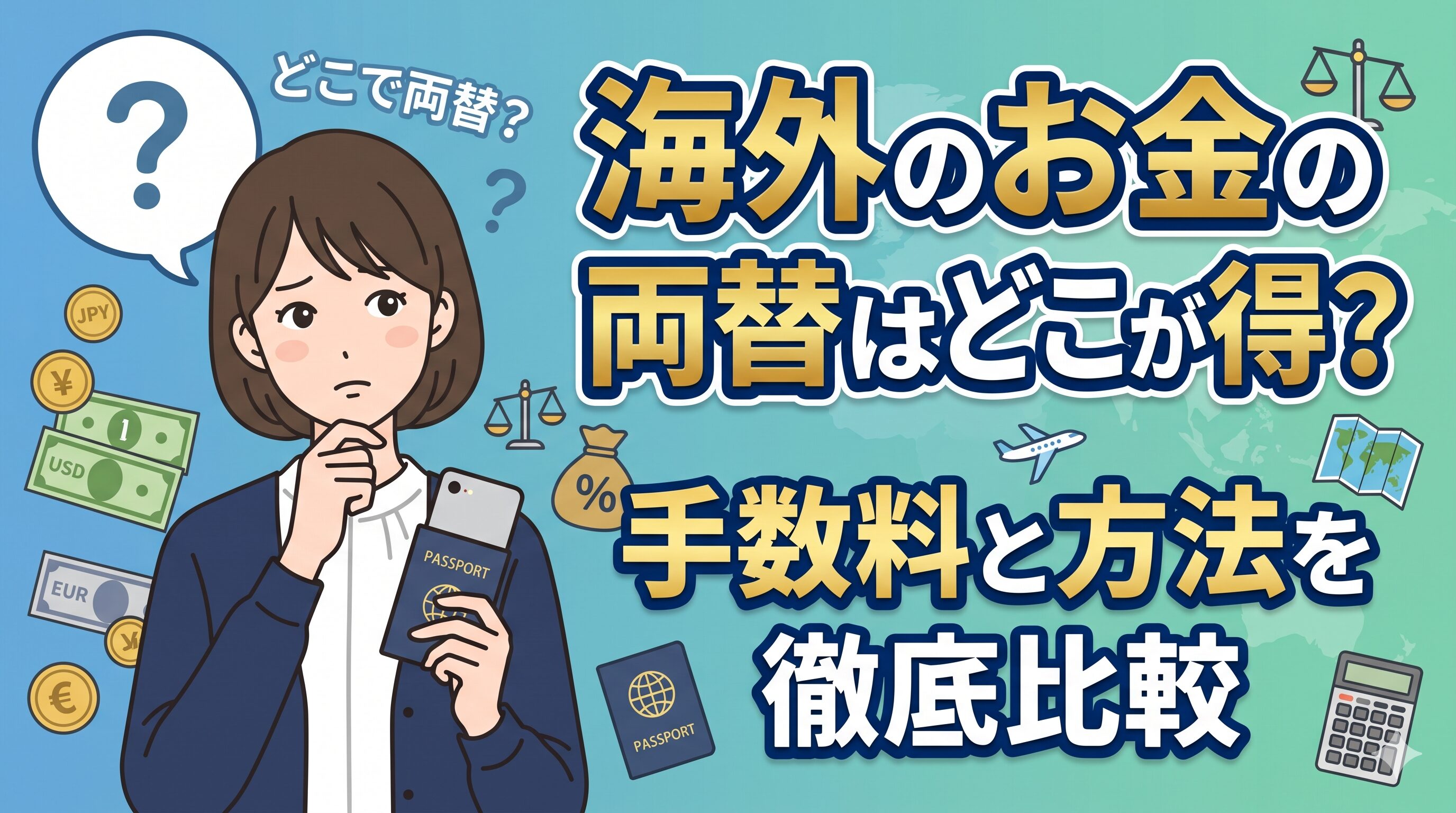 海外のお金の両替はどこが得？手数料と方法を徹底比較