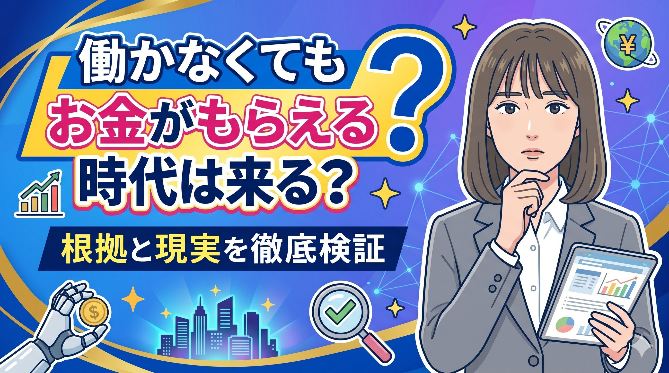 働かなくてもお金がもらえる時代は来る？根拠と現実を徹底検証