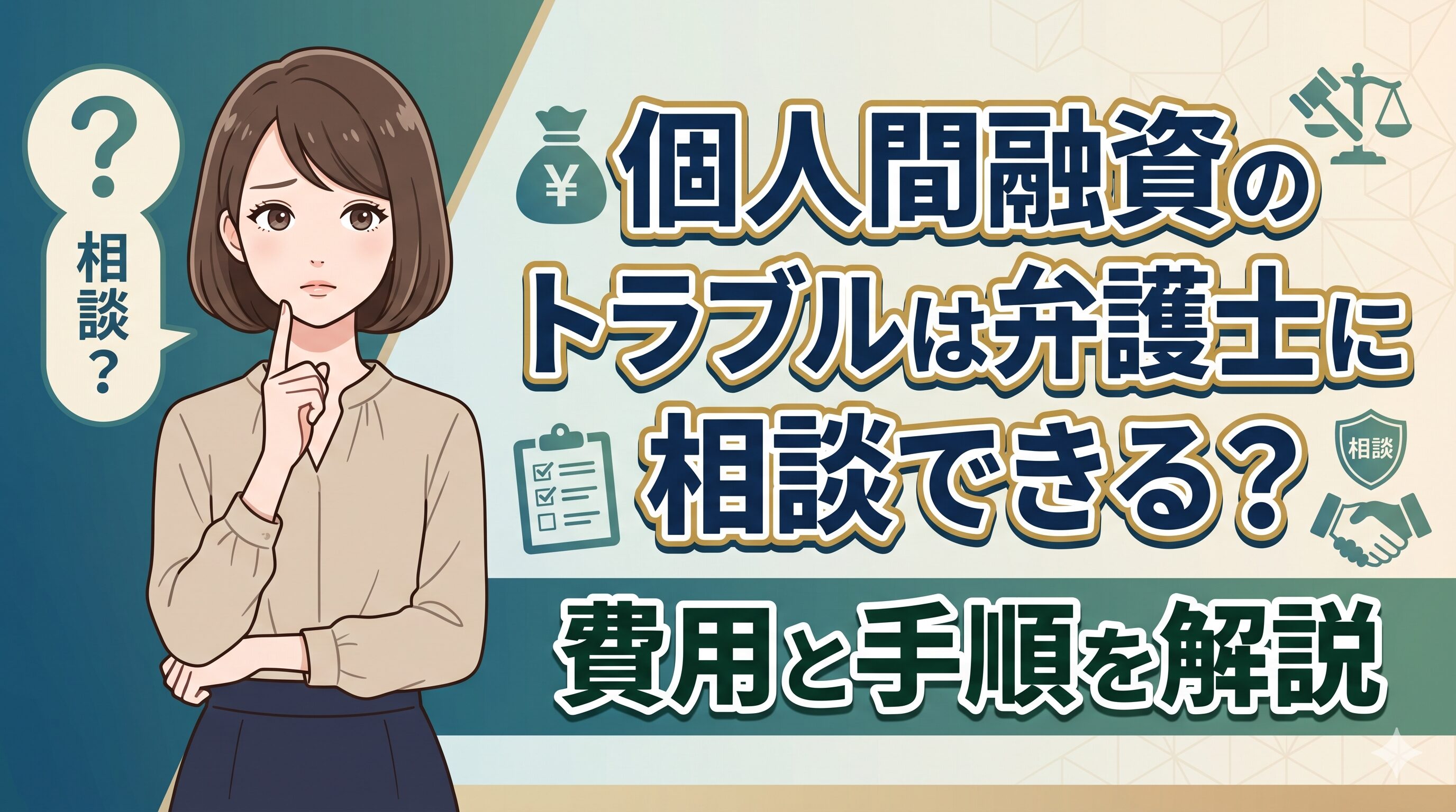 個人間融資のトラブルは弁護士に相談できる？費用と手順を解説