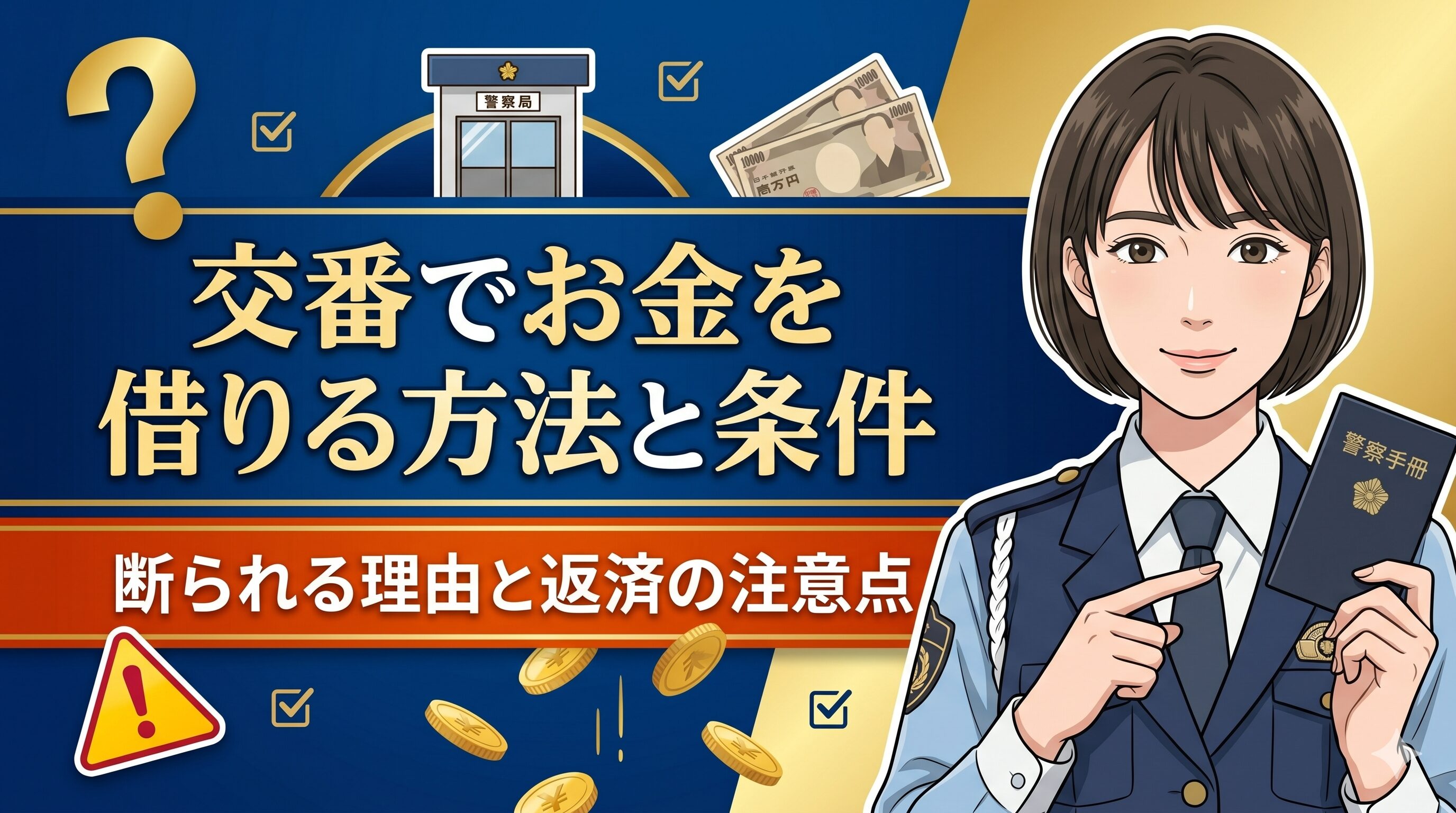 交番でお金を借りる方法と条件｜断られる理由と返済の注意点
