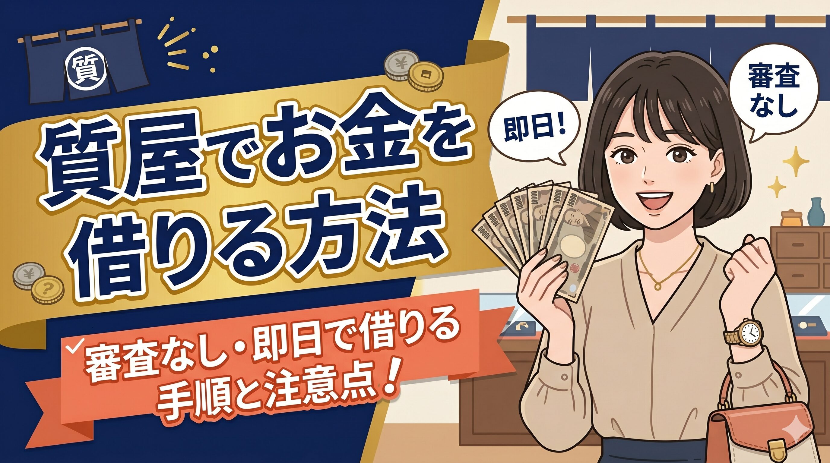 質屋でお金を借りる方法｜審査なし・即日で借りる手順と注意点
