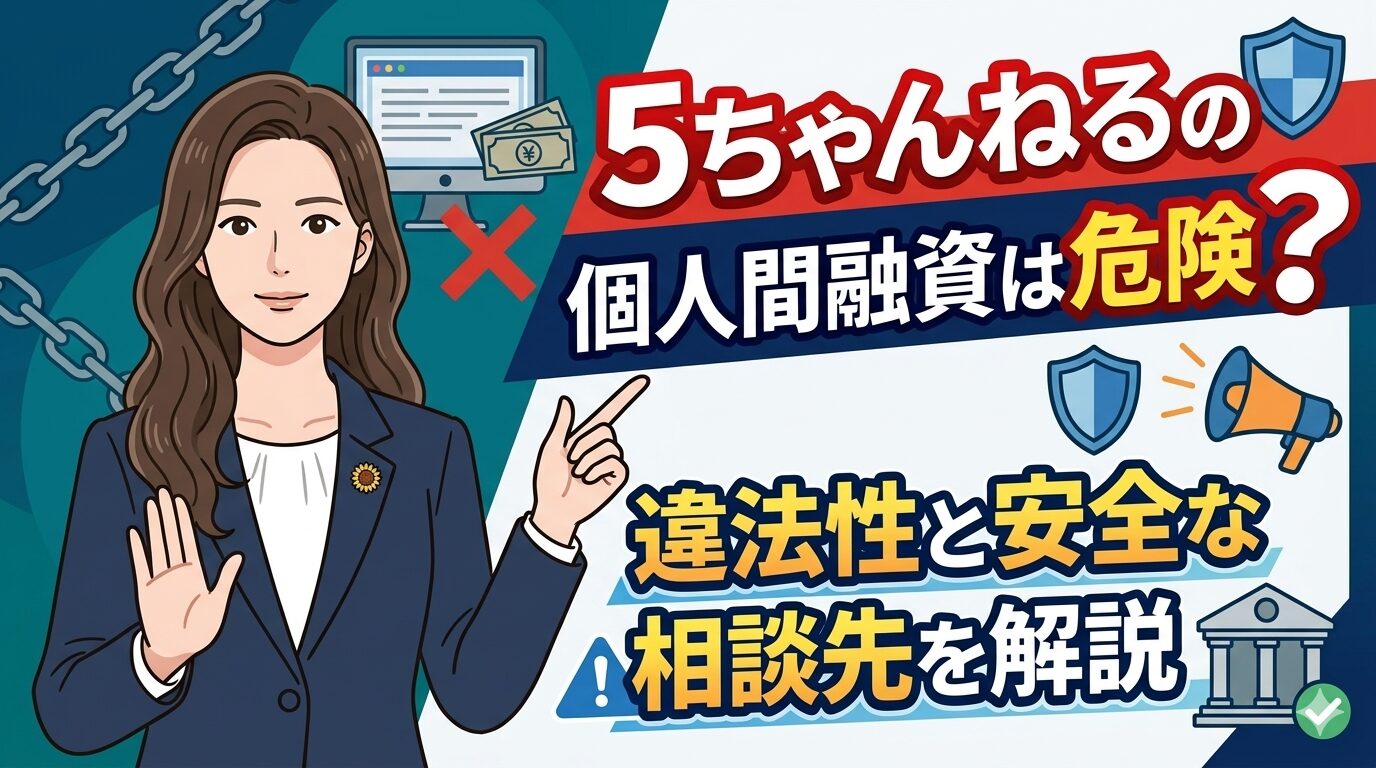 5ちゃんねるの個人間融資は危険？違法性と安全な相談先を解説