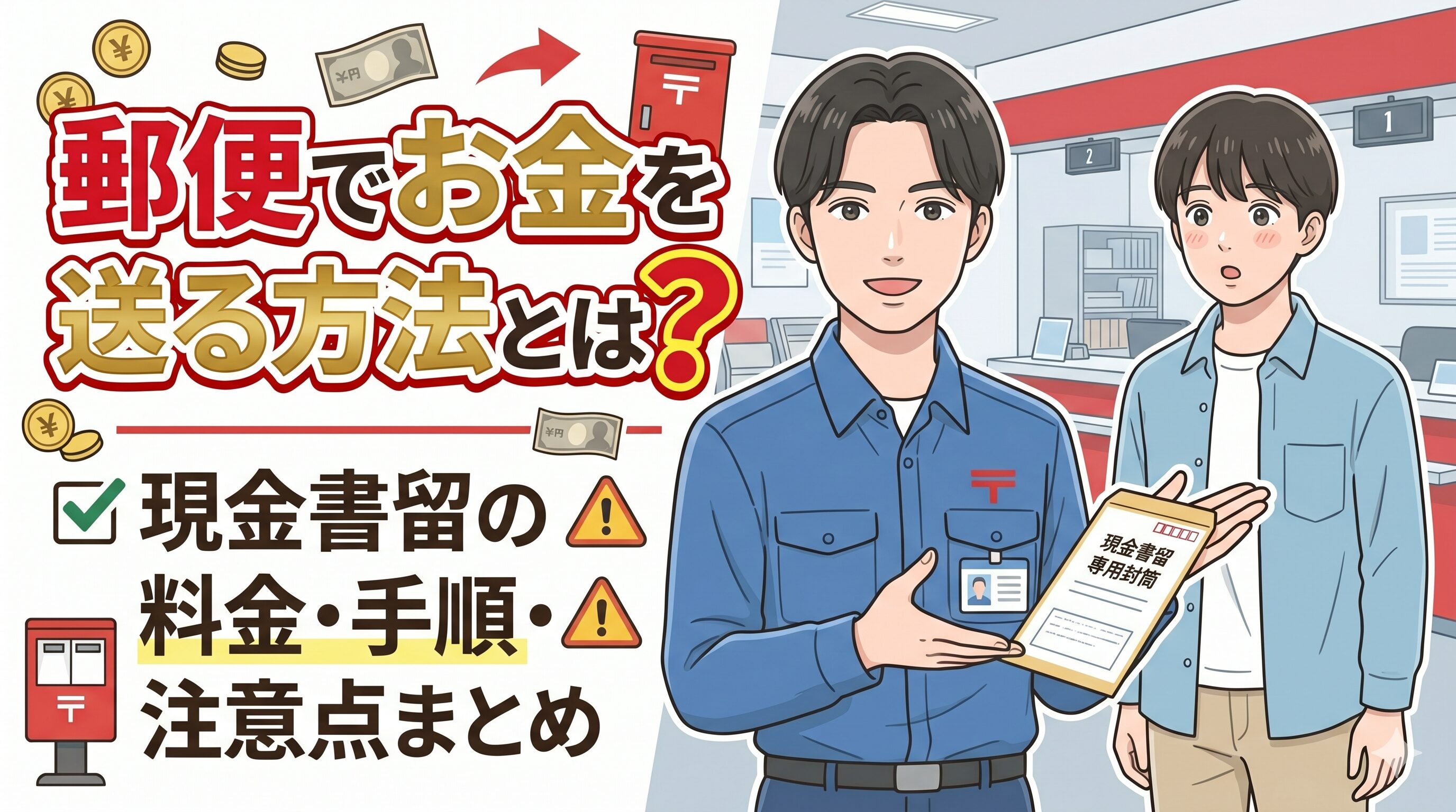 郵便でお金を送る方法とは？現金書留の料金・手順・注意点まとめ
