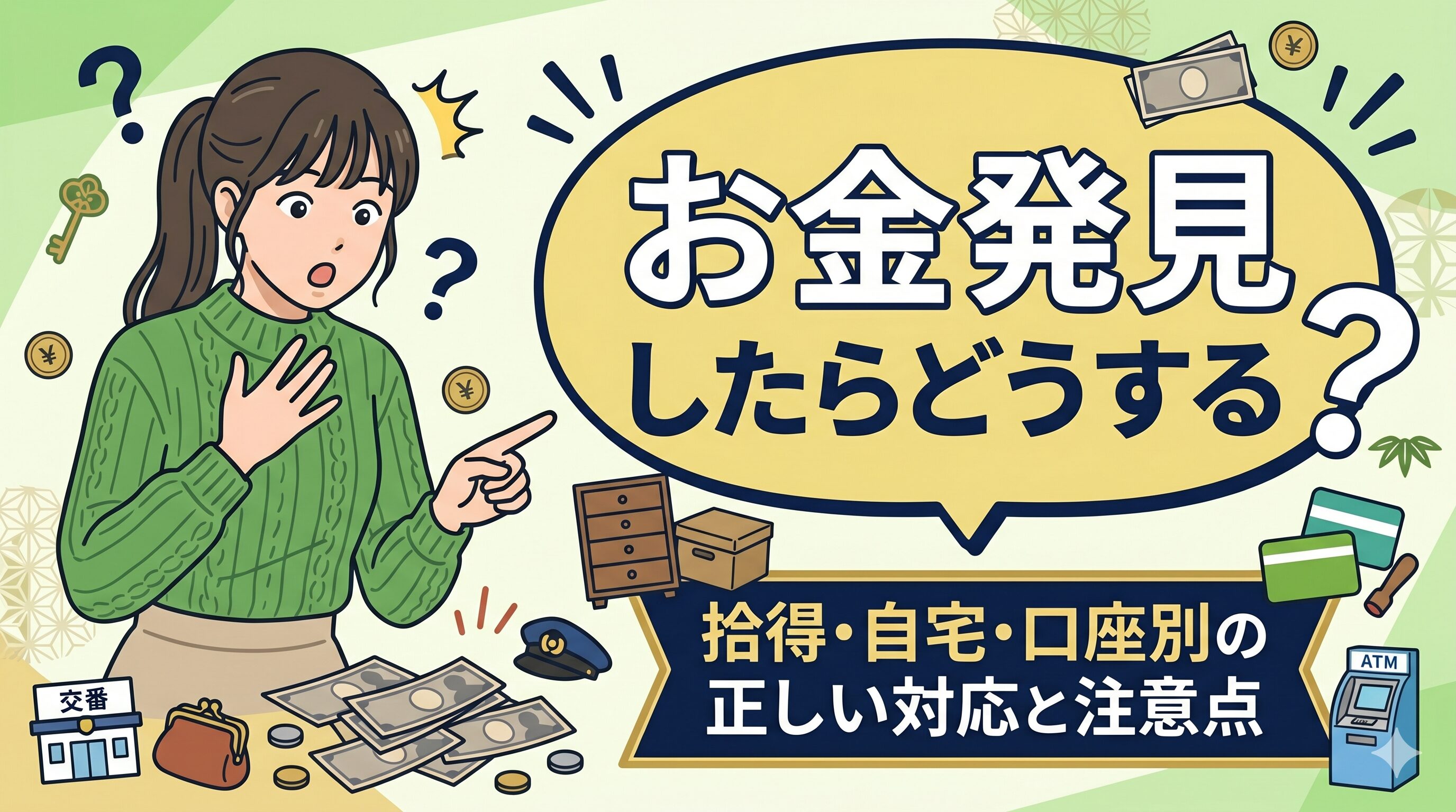 お金発見したらどうする？拾得・自宅・口座別の正しい対応と注意点