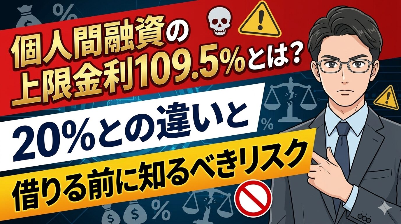 個人間融資の上限金利109.5%とは？20%との違いと借りる前に知るべきリスク