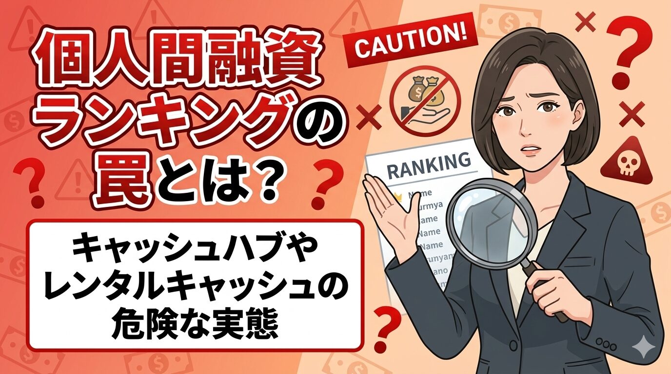 個人間融資ランキングの罠とは？キャッシュハブやレンタルキャッシュの危険な実態