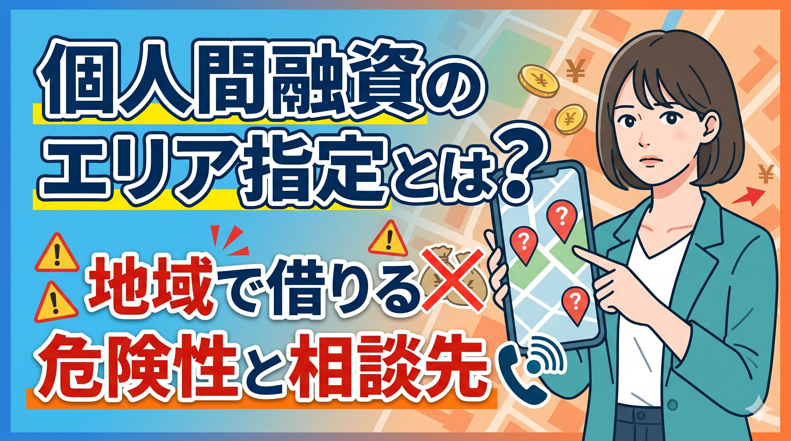 個人間融資のエリア指定とは？地域で借りる危険性と相談先