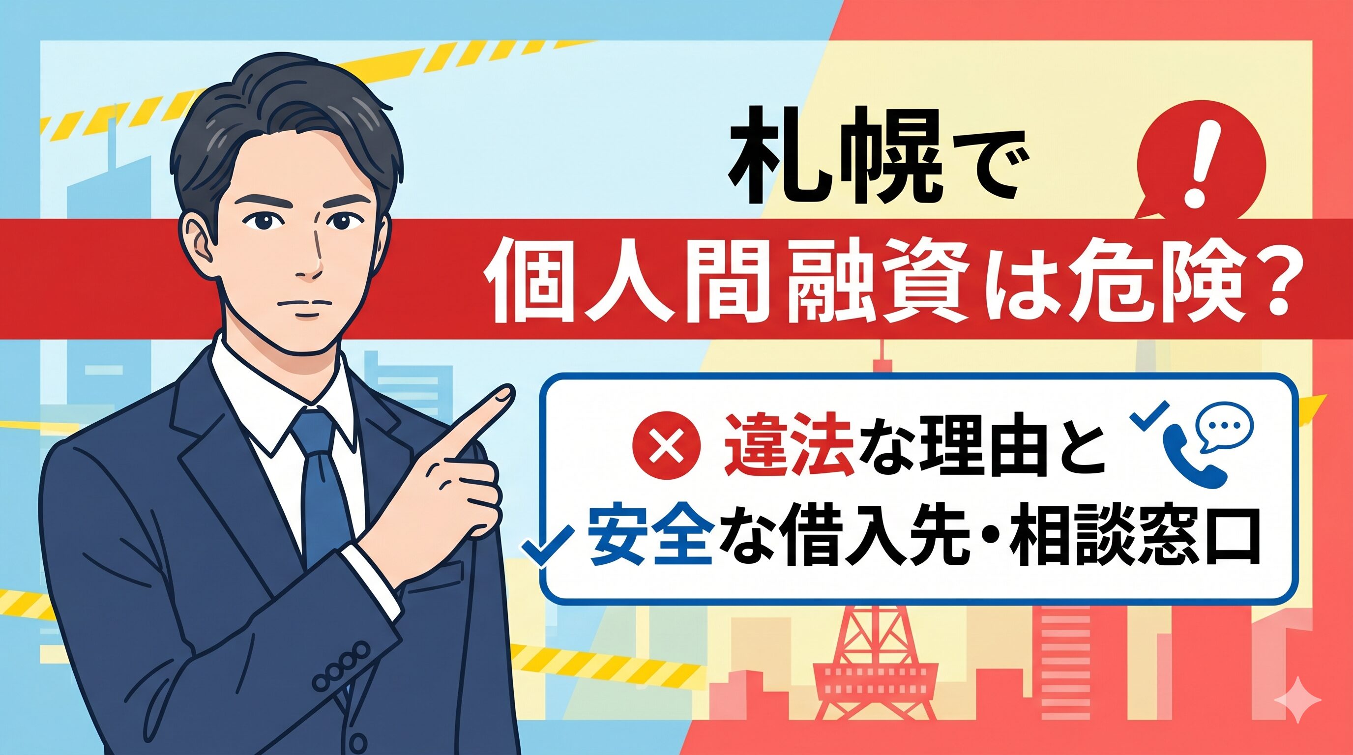 札幌で個人間融資は危険？違法な理由と安全な借入先・相談窓口