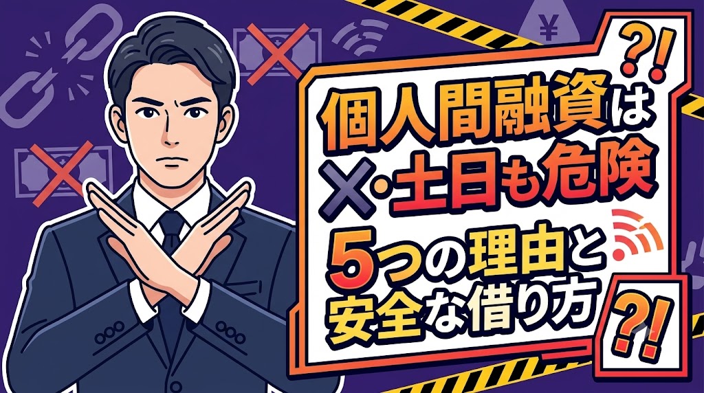 個人間融資はX・土日も危険｜5つの理由と安全な借り方