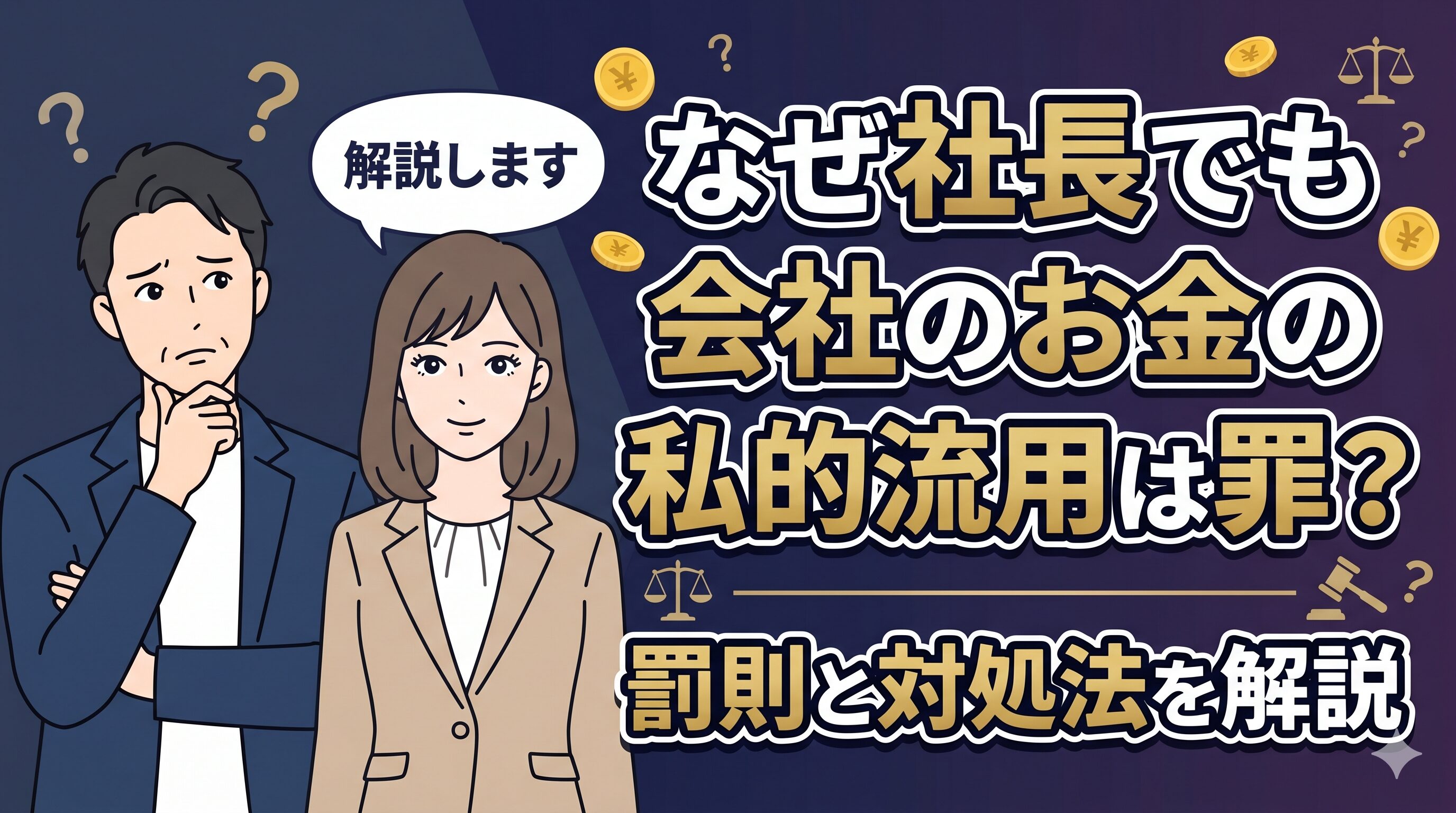 なぜ社長でも会社のお金の私的流用は罪？罰則と対処法を解説