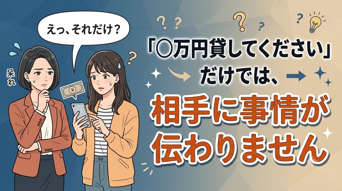 「○万円貸してください」だけでは、相手に事情が伝わりません