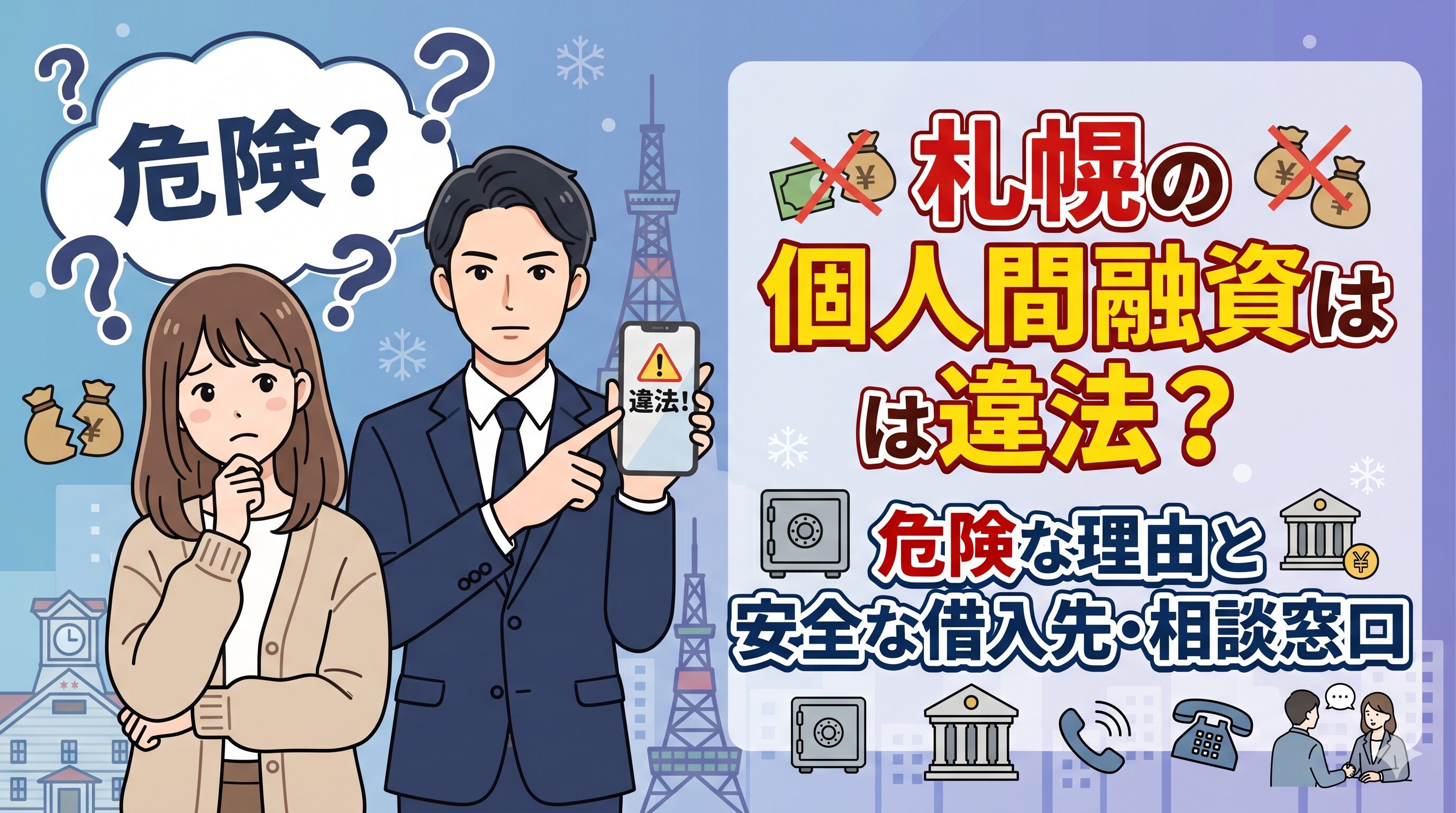 札幌の個人間融資は違法？危険な理由と安全な借入先・相談窓口