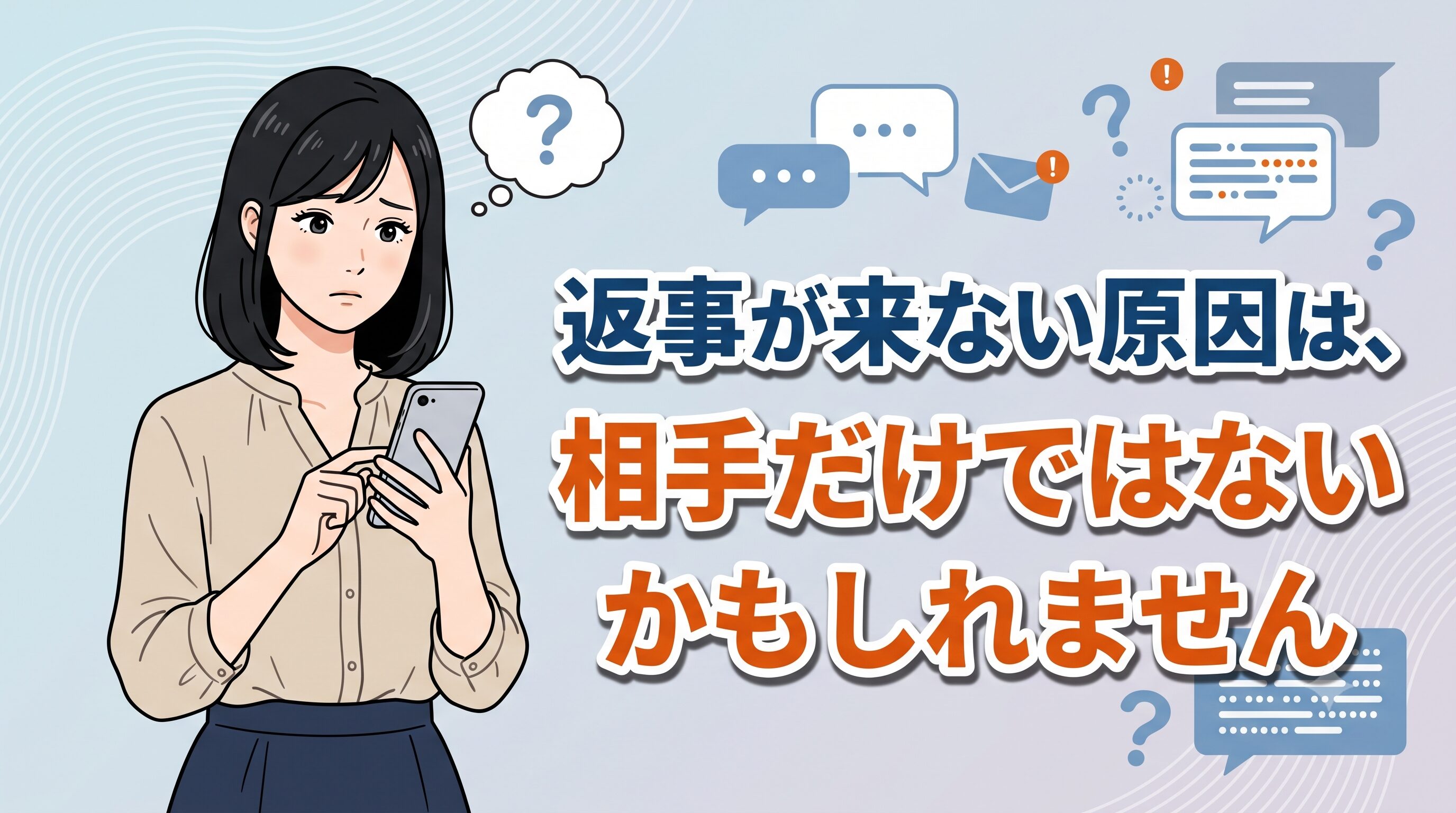 返事が来ない原因は、相手だけではないかもしれません