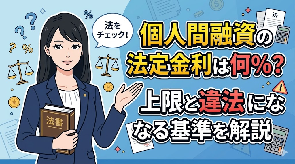 個人間融資の法定金利は何％？上限と違法になる基準を解説