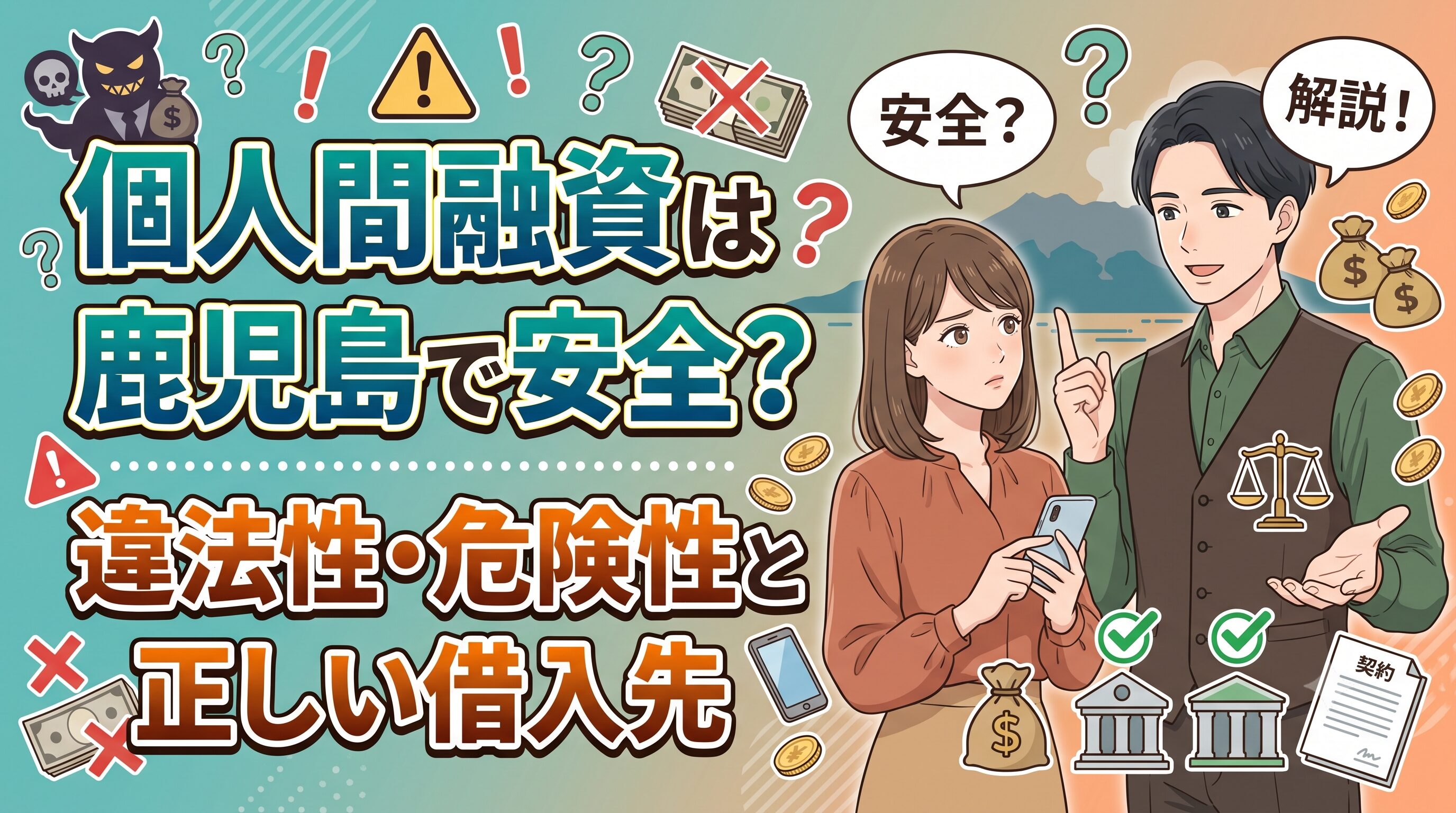 個人間融資は鹿児島で安全？違法性・危険性と正しい借入先
