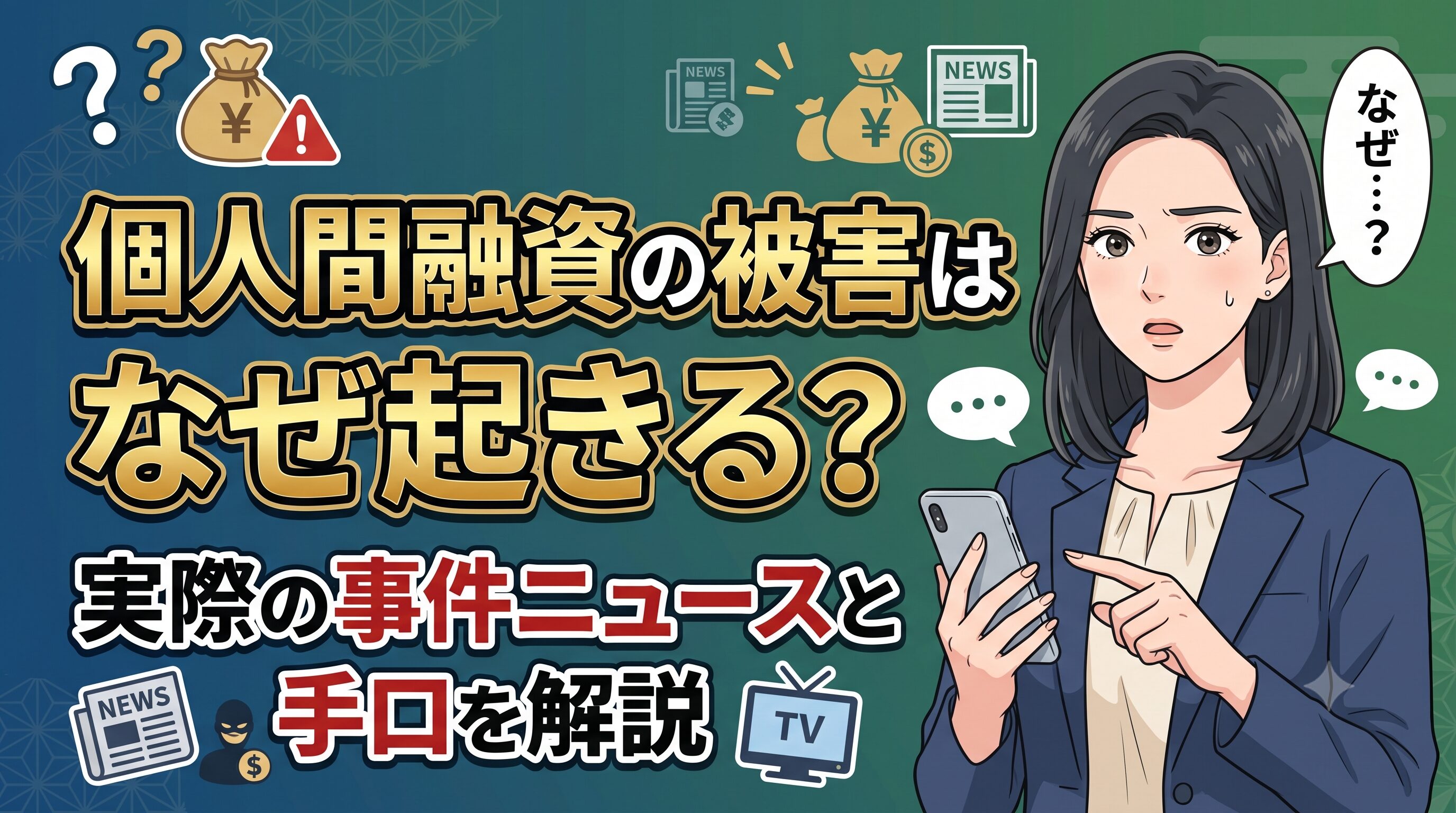 個人間融資の被害はなぜ起きる？実際の事件ニュースと手口を解説