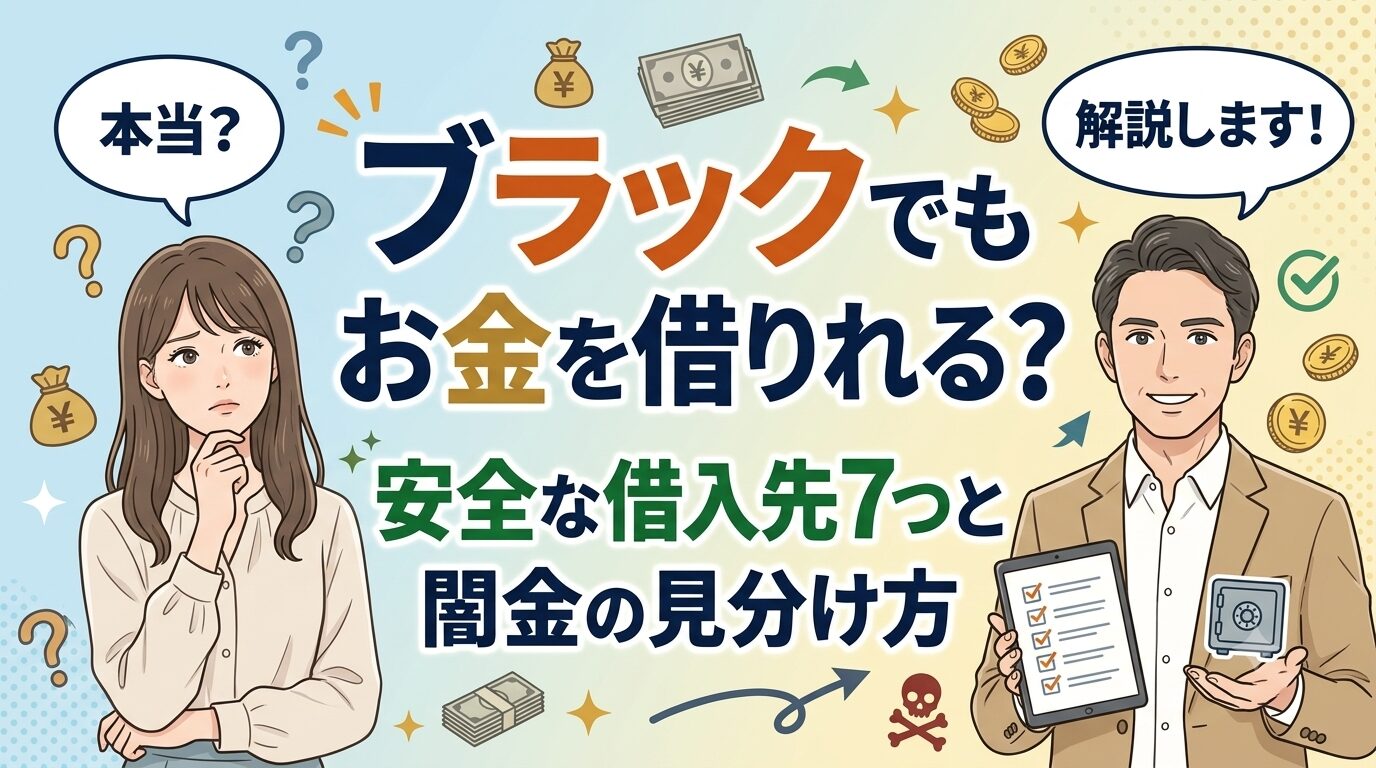 ブラックでもお金を借りれる？安全な借入先7つと闇金の見分け方
