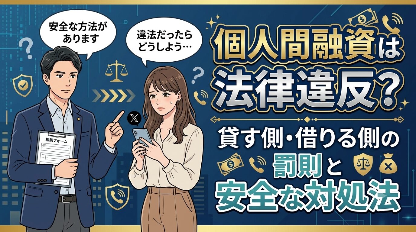 個人間融資は法律違反？貸す側・借りる側の罰則と安全な対処法