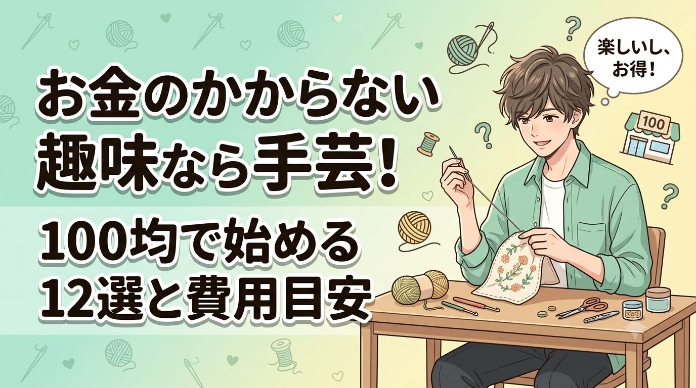 お金のかからない趣味なら手芸！100均で始める12選と費用目安