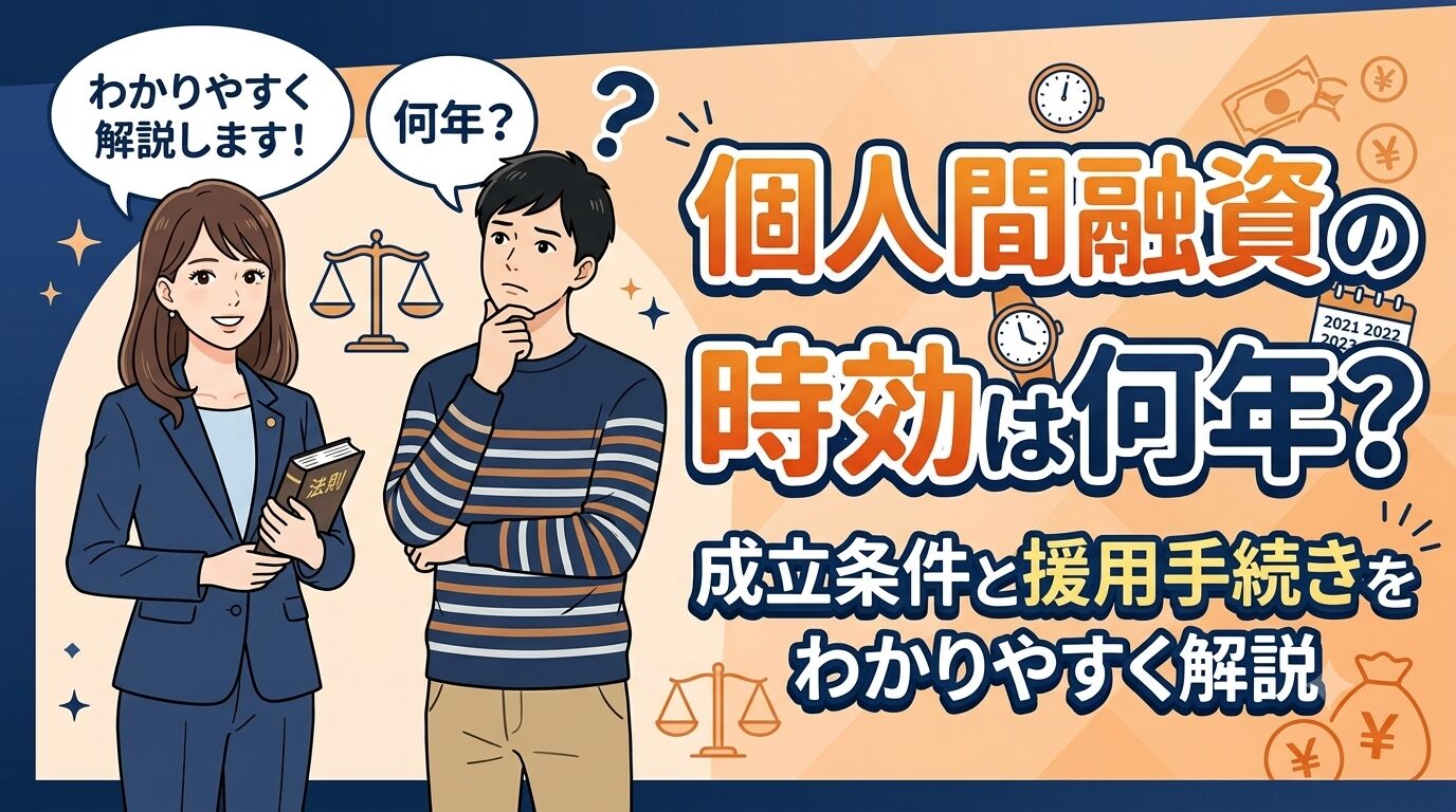 個人間融資の時効は何年？成立条件と援用手続きをわかりやすく解説