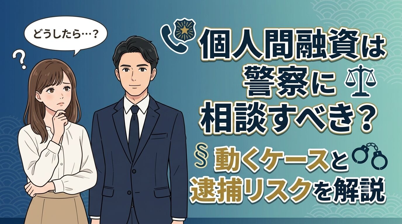 個人間融資は警察に相談すべき？動くケースと逮捕リスクを解説