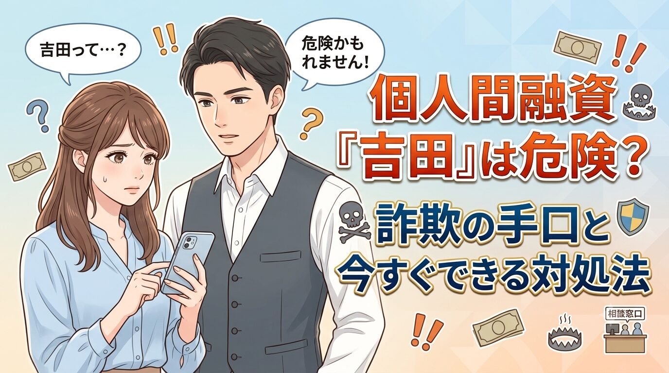 個人間融資「吉田」は危険？詐欺の手口と今すぐできる対処法