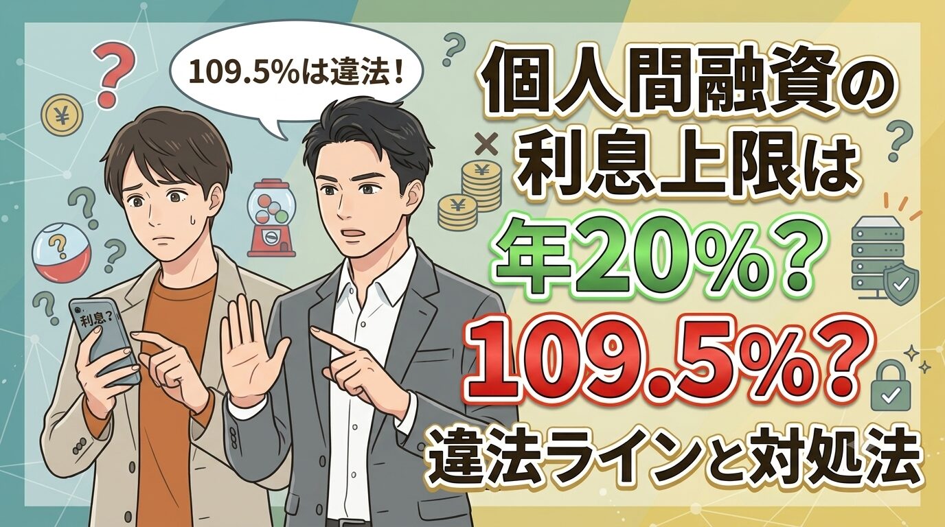 個人間融資の利息上限は年20％？109.5％？違法ラインと対処法