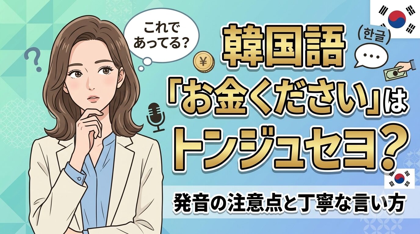 韓国語「お金ください」はトンジュセヨ？発音の注意点と丁寧な言い方
