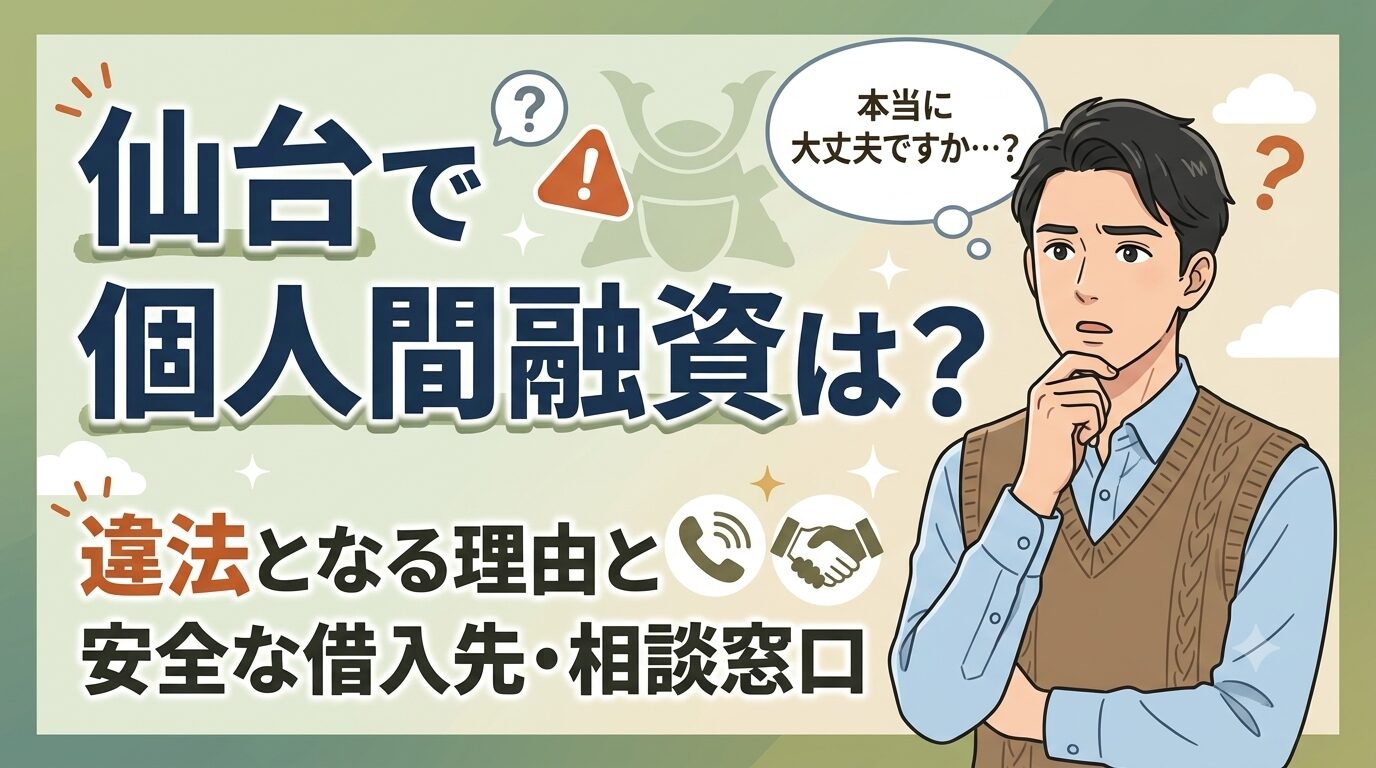 仙台で個人間融資は危険？違法となる理由と安全な借入先・相談窓口
