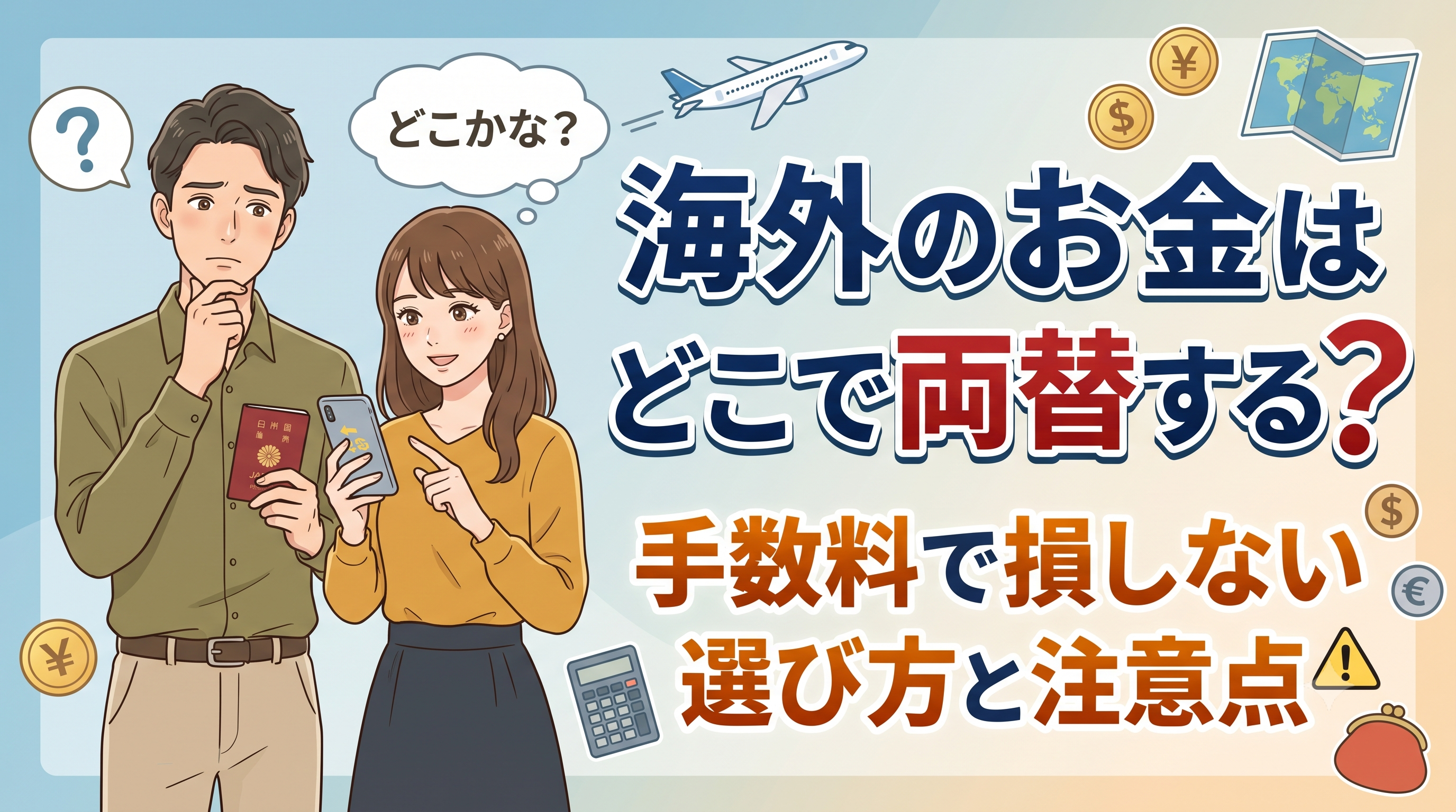 海外のお金はどこで両替する？手数料で損しない選び方と注意点