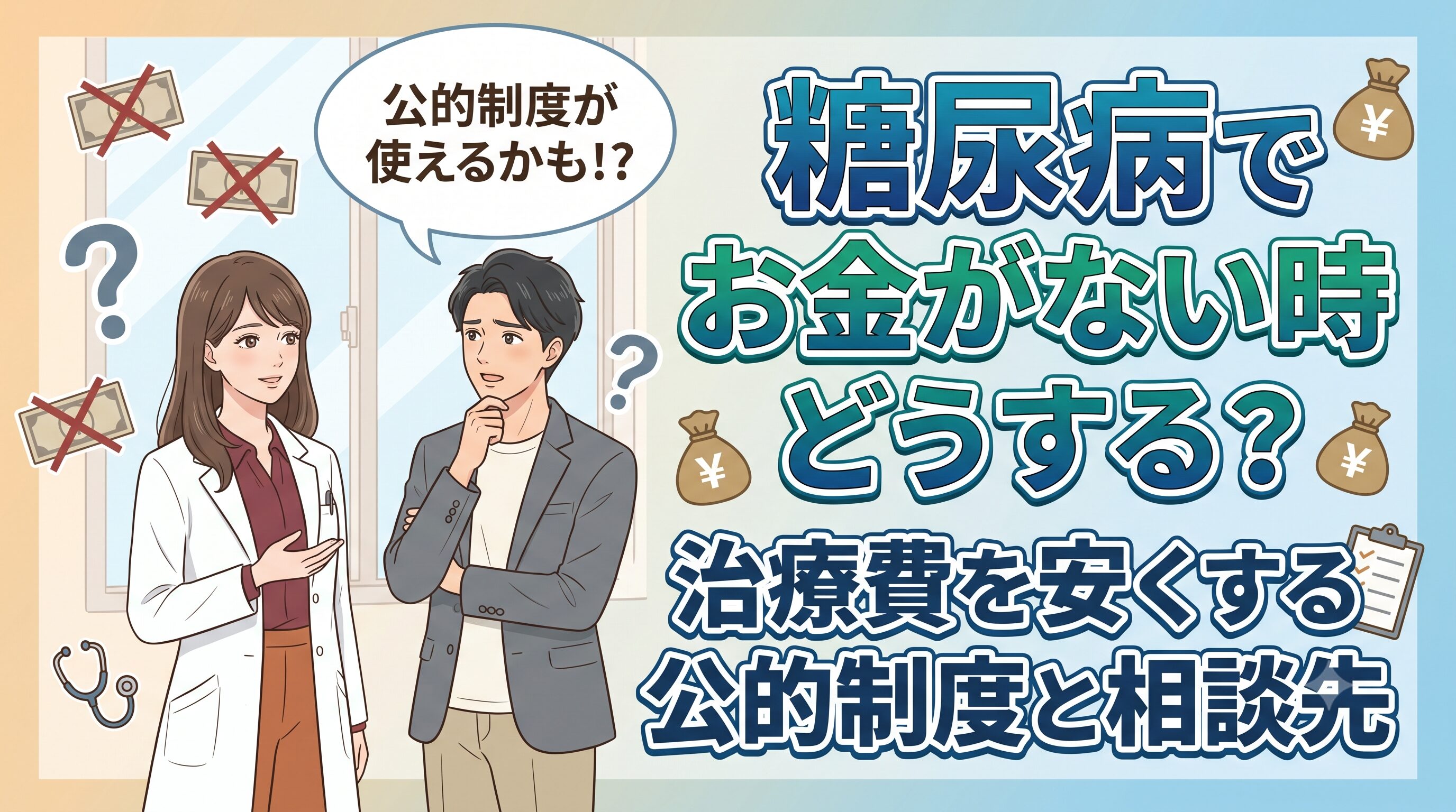 糖尿病でお金がない時どうする？治療費を安くする公的制度と相談先