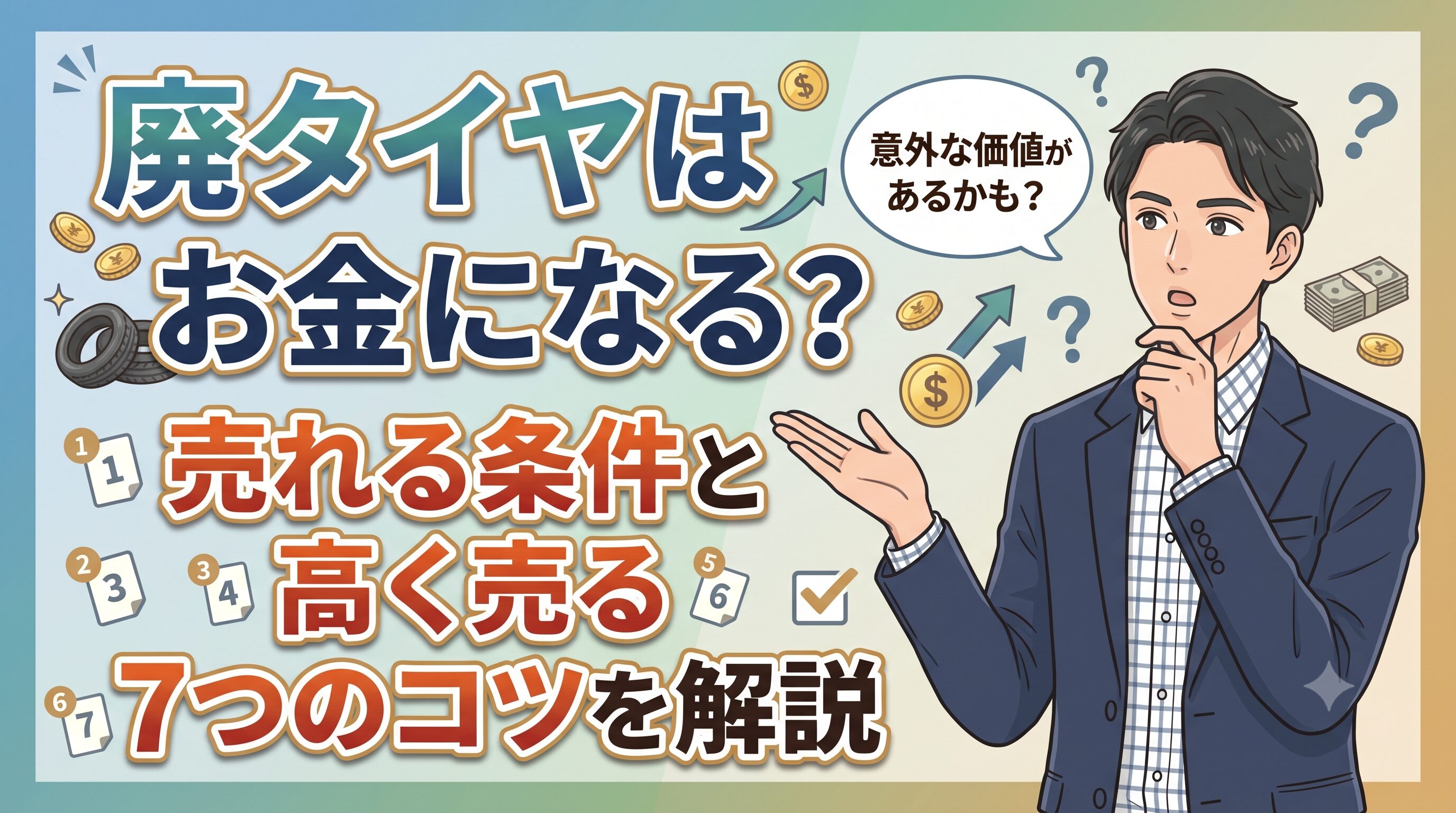 廃タイヤはお金になる？売れる条件と高く売る7つのコツを解説