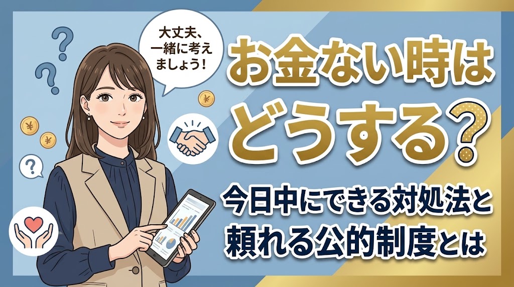 お金ない時はどうする？今日中にできる対処法と頼れる公的制度とは